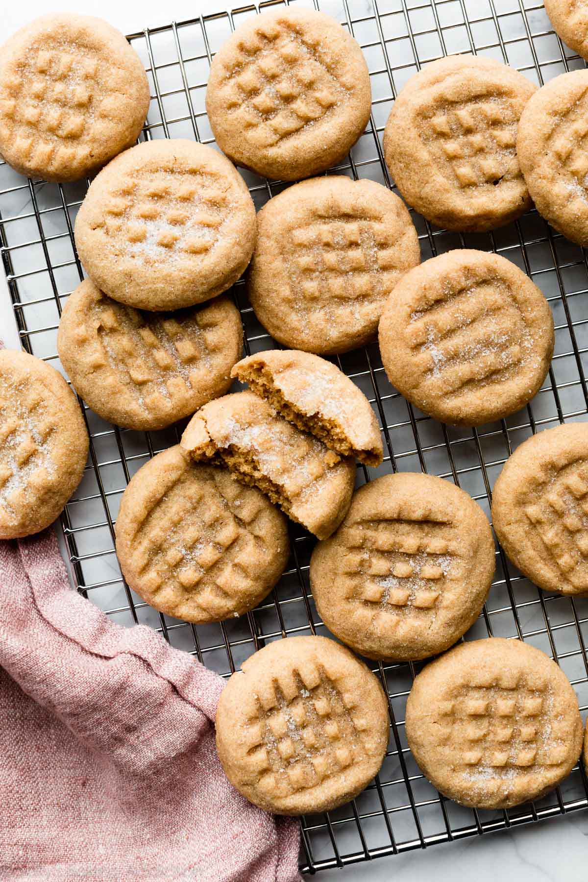 peanut butter cookies on cooling rack