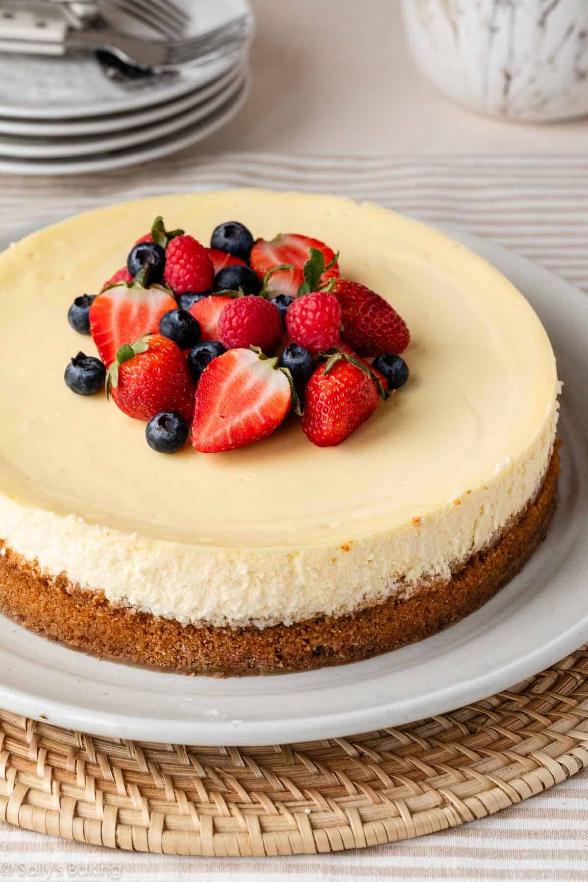 cheesecake with berries.