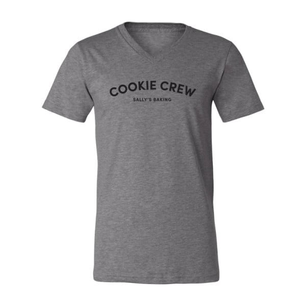 gray cookie crew vneck shirt.