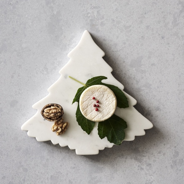 marble tree cheese and cutting board.