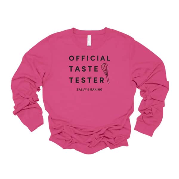 pink official taste tester long sleeve shirt.