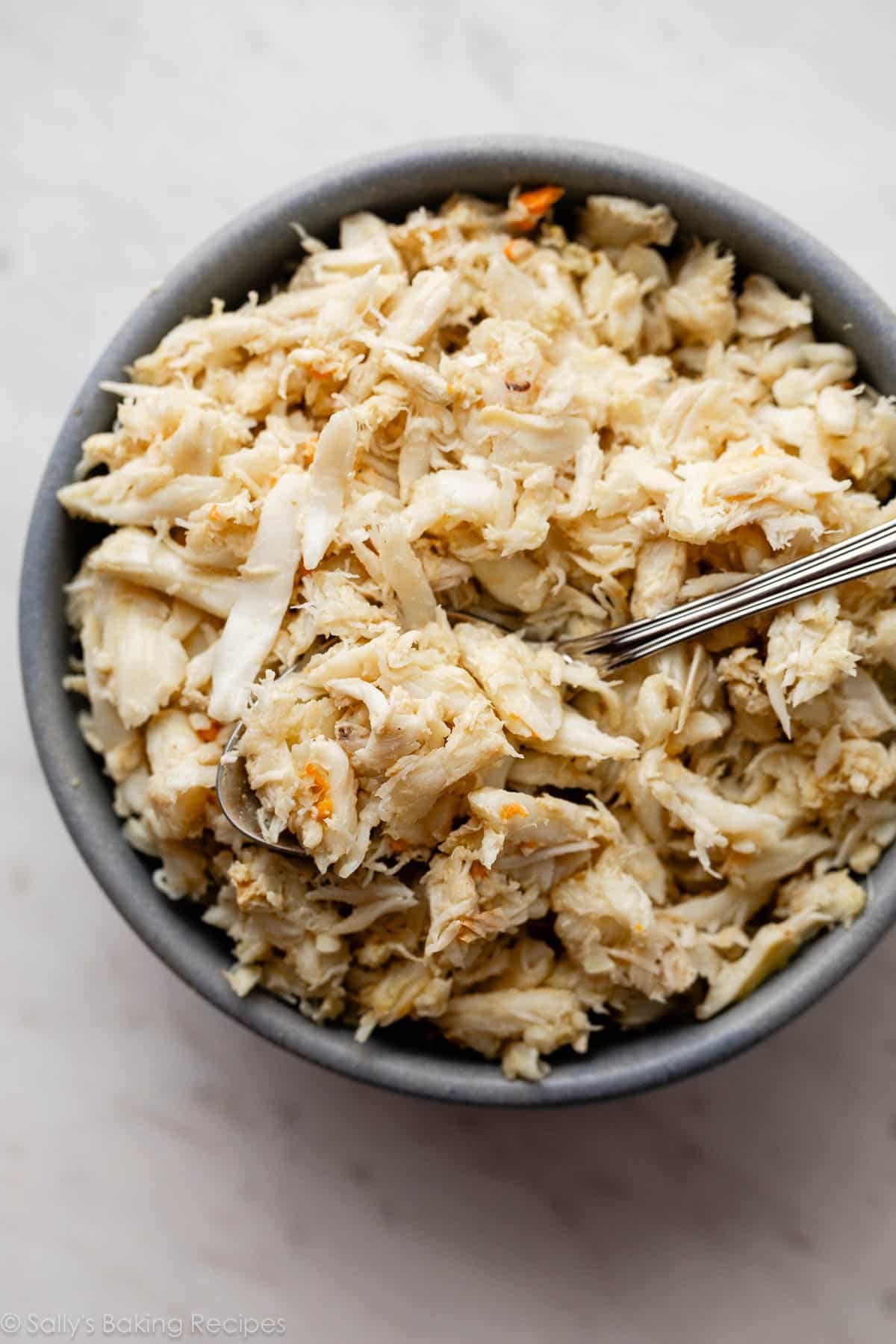 close-up of fresh crab meat.