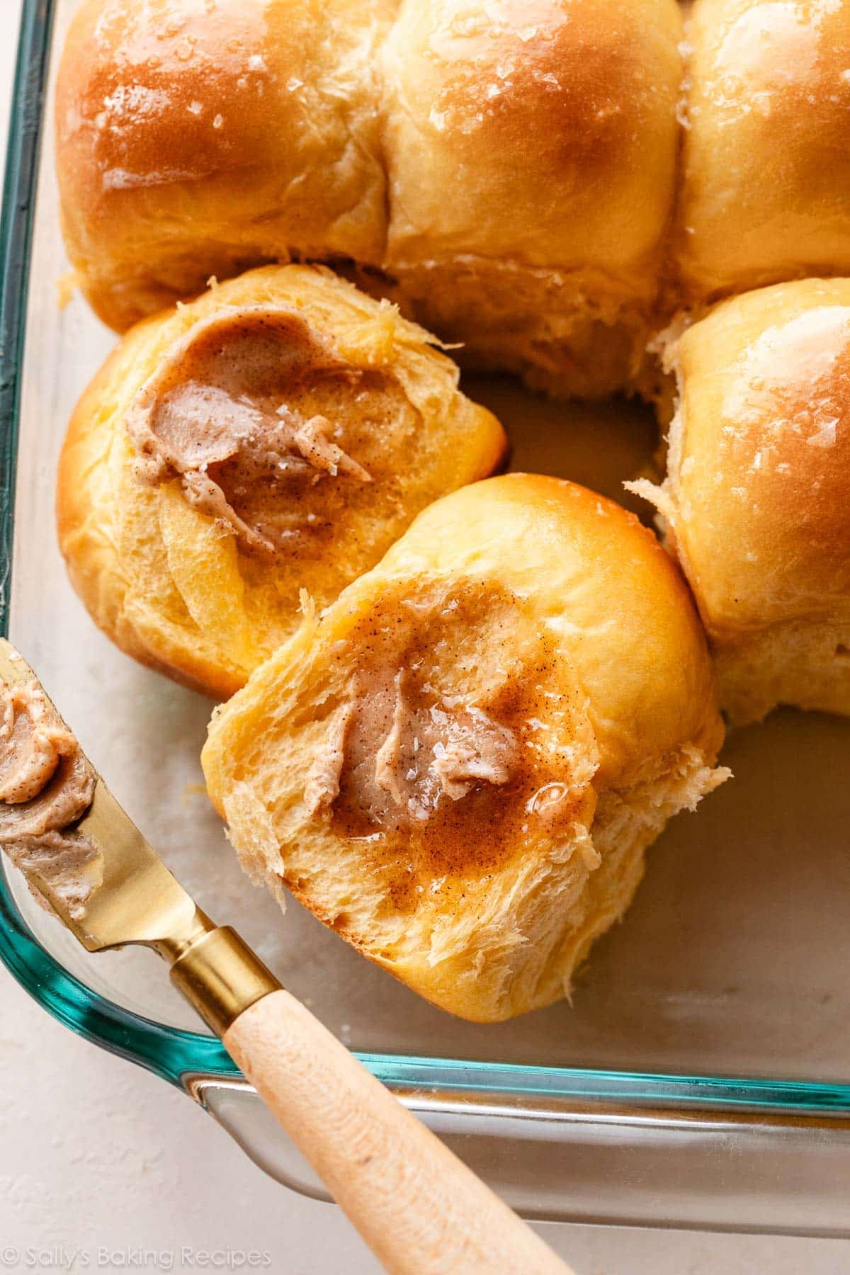 sweet potato rolls with homemade cinnamon butter.