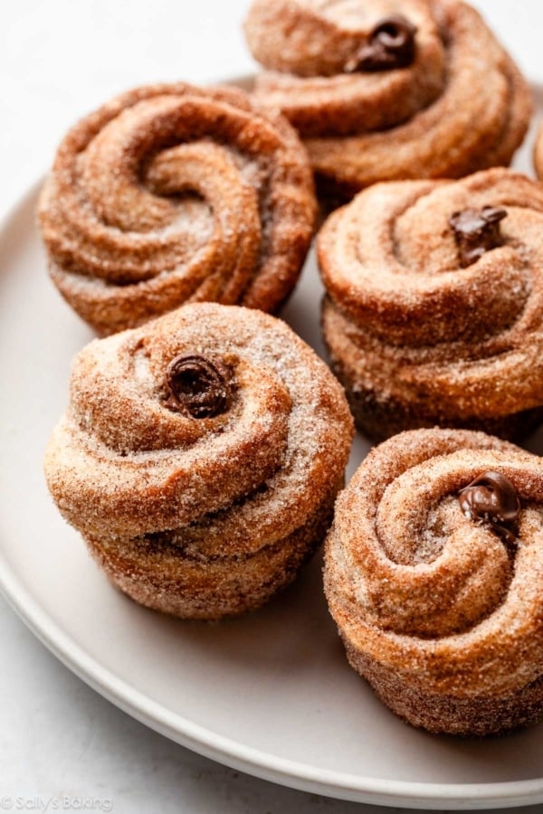 plate of homemade cruffins.