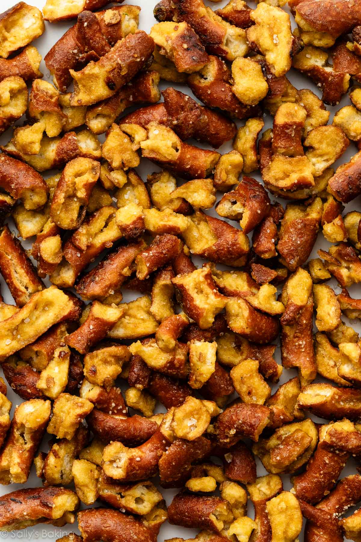 homemade honey mustard pretzel pieces.