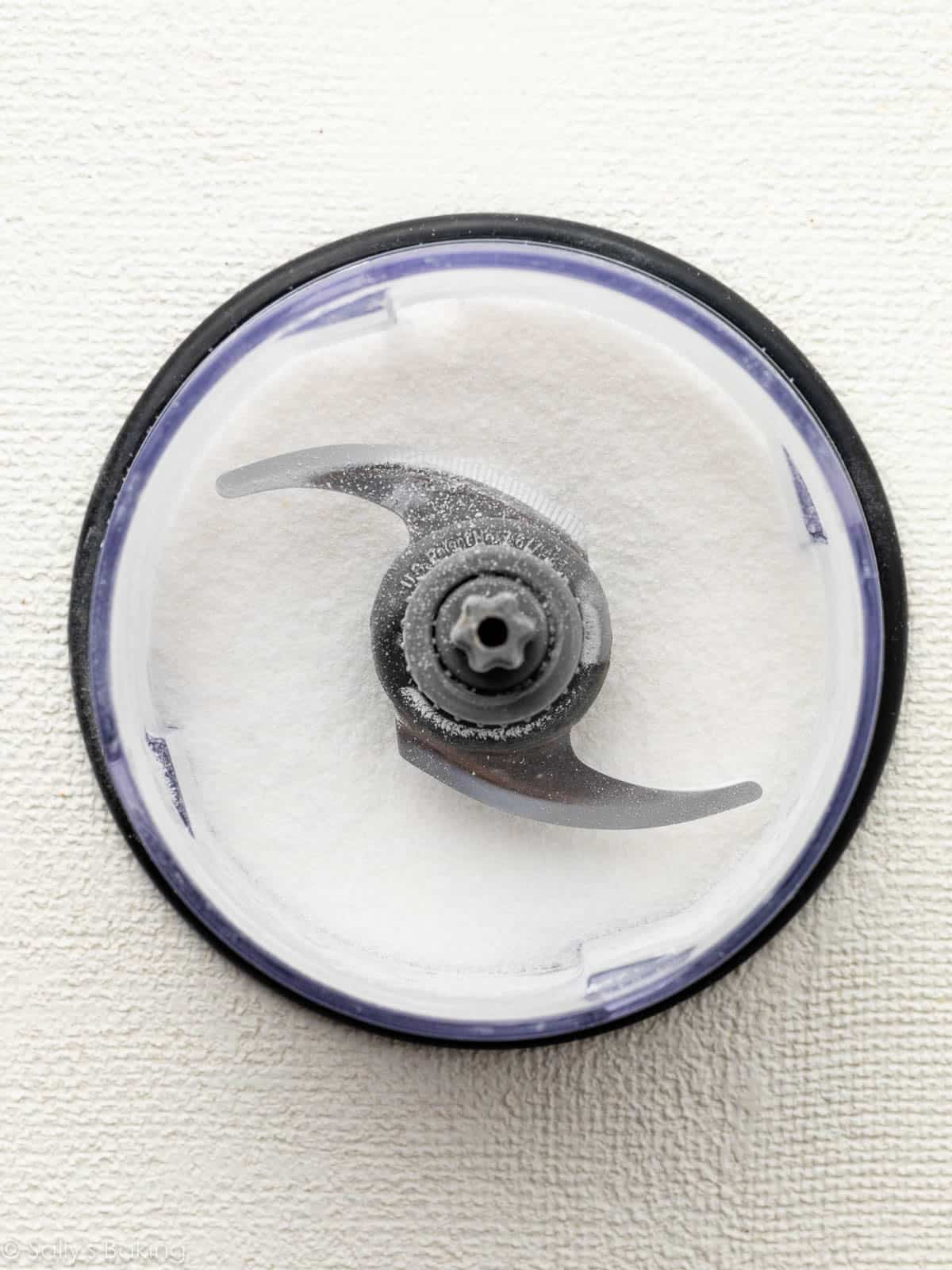 superfine sugar in food processor.